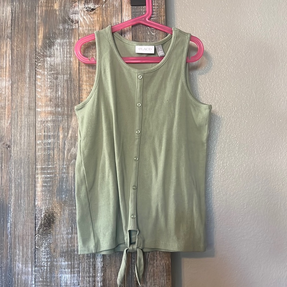 The Children’s Place Olive Green tie front tank top